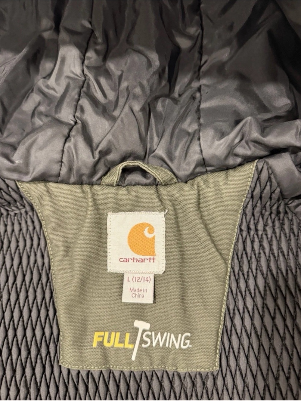 Carhartt Full Swing Quick Duck Insulated Hooded Jacket Green Size L - Picture 11 of 11